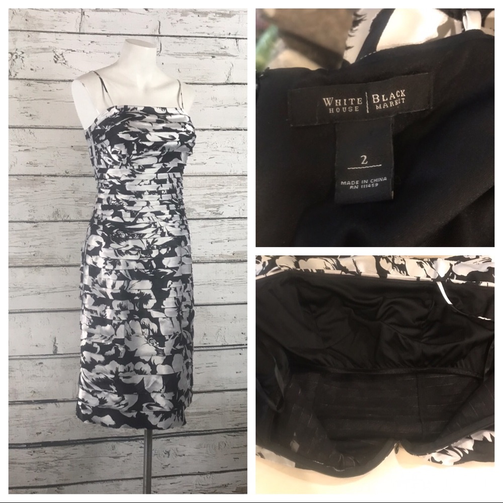 C6 White House Black Market  Bodycon Satin Dress 2 - Picture 7 of 7